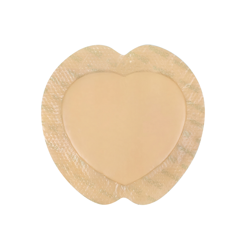 Medicazione in schiuma bordata in silicone a forma di cuore da 18x18 cm