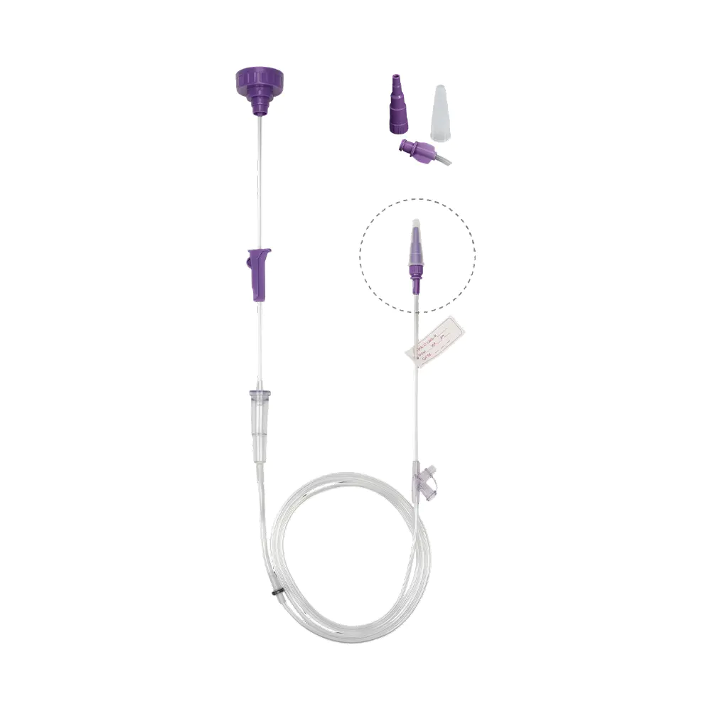 Set per infusione con tappo a vite monouso per nutrizione enterale