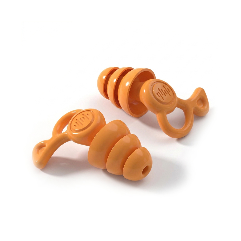 Tappi per orecchie in silicone con flangia a 3 strati con linguette