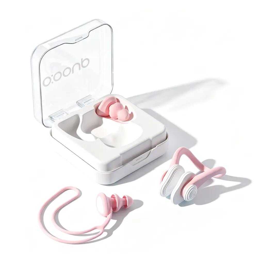 Tappi per le orecchie da nuoto in silicone riutilizzabili 3 in 1 con cordino anti-smarrimento