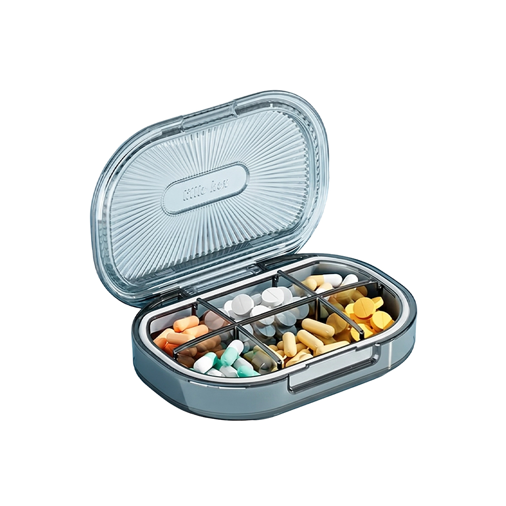 Portapillole portatile premium a 6 scomparti