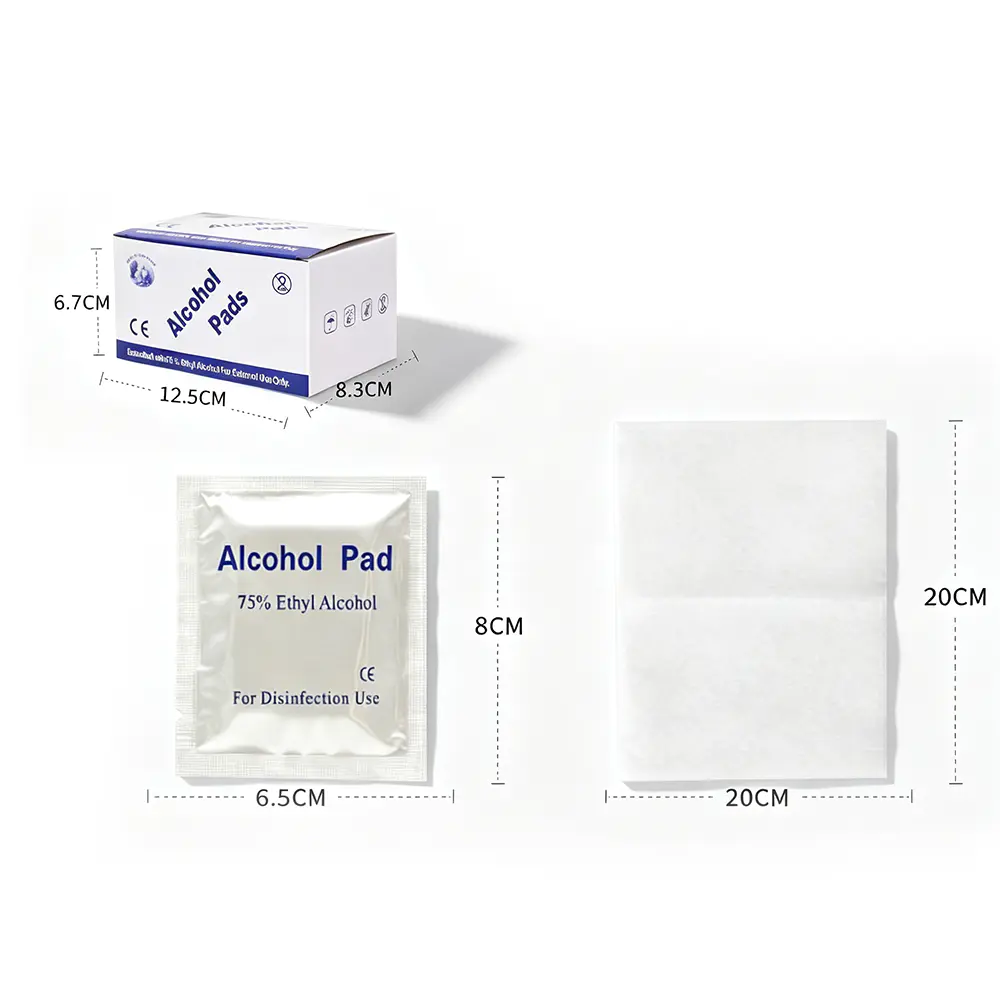 Tamponi preparati con alcol confezionati singolarmente, salviette sterili monouso con alcol etilico al 75% per la pulizia della pelle, piercing, gadget e disinfezione di primo soccorso