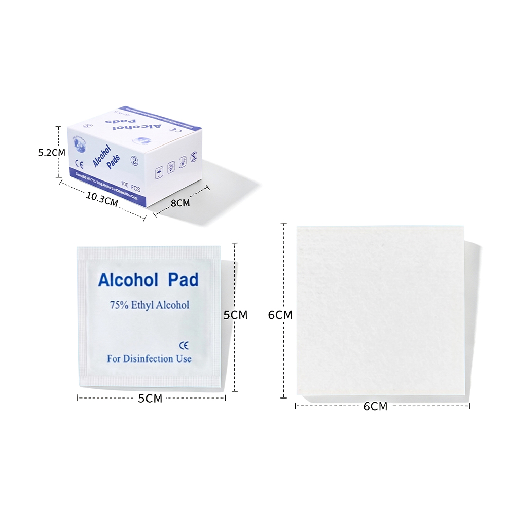 100 tamponi/scatola grande 75% 6x6 cm tamponi antisettici per preparazione alcolica certificati CE di grado medico confezionati singolarmente