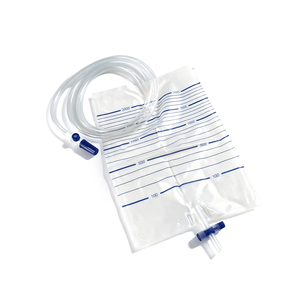 Sacca per urina in PVC di grado medico premium da 2000 ml con porta di campionamento e tubo extra largo
