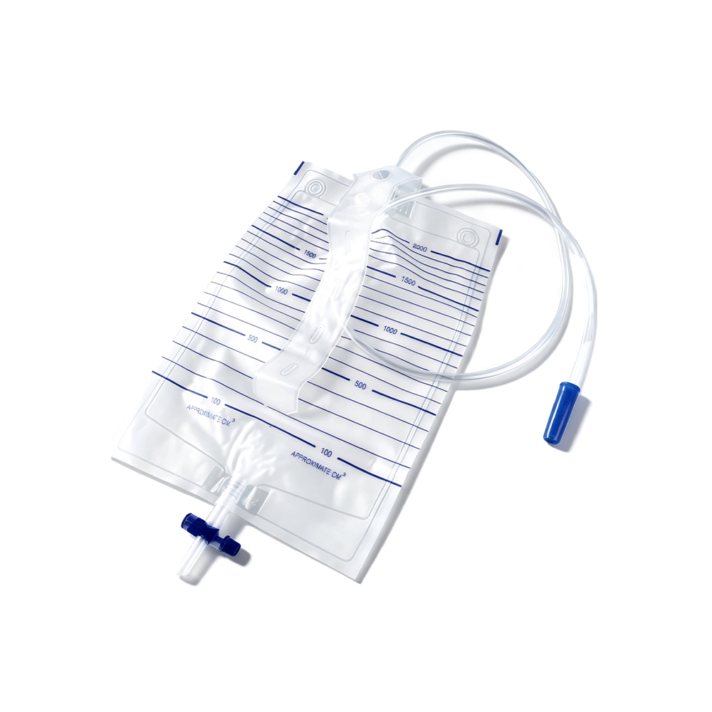 Sacca per urina in PVC di grado medico premium da 2000 ml con streamer