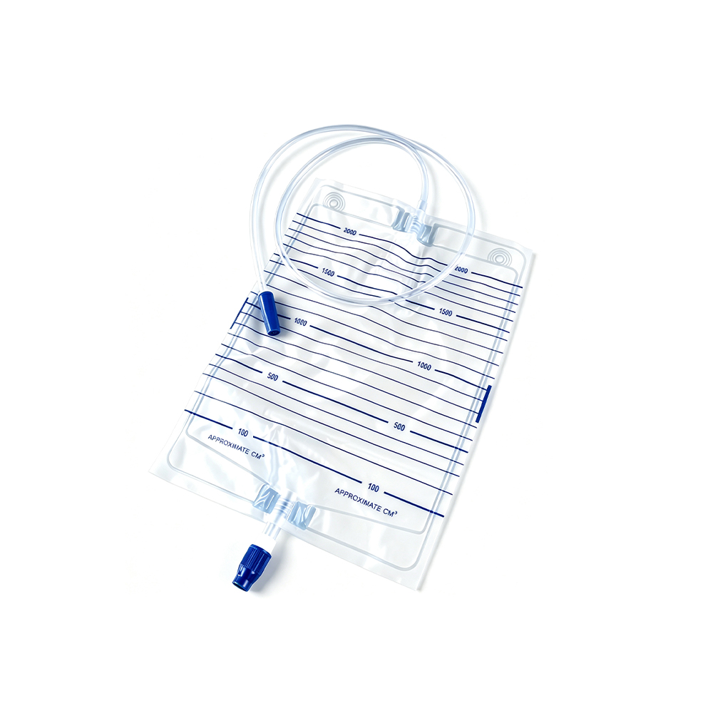 Borsa per urina con design a prova di perdite di grado medico di precisione da 1000 ml/1500 ml/2000 ml con valvola a vite