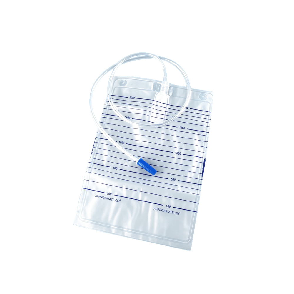 Borsa per urina non tossica in PVC di grado medico con opzioni sterili da 1000 ml/1500 ml/2000 ml senza valvola
