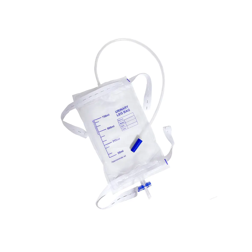 Sacca da gamba ergonomica e confortevole in PVC medico urinario senza lattice da 750 ml con valvola antireflusso